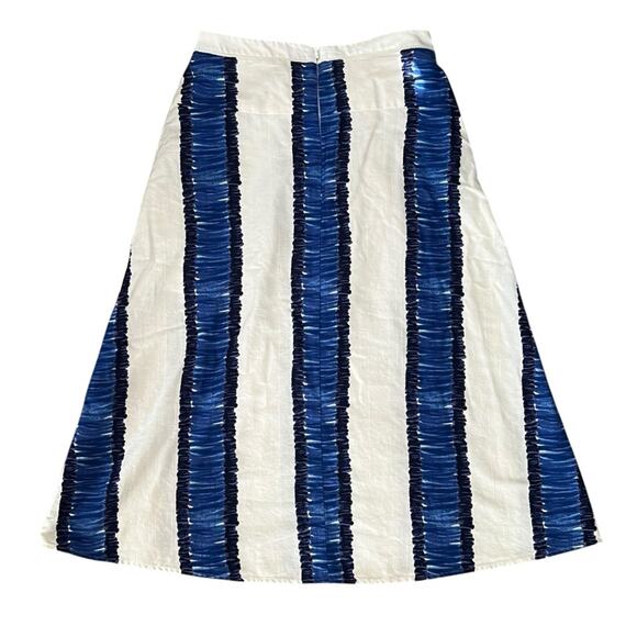 Dorothee Schumacher Women’s Vintage High Waist Blue White Striped Printed Skirt - Picture 4 of 9